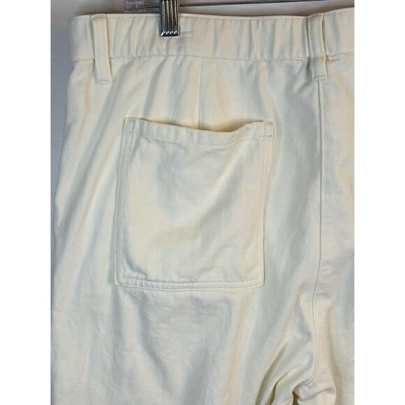 EILEEN FISHER Organic Cotton Tapered Leg Ivory Ankle Pant Women Large Undyed NEW - Picture 5 of 12